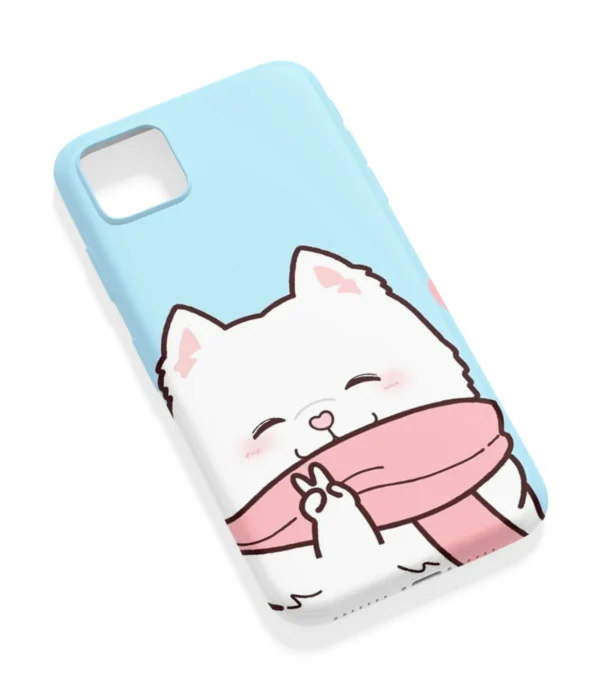 Kawaii Cat Minimal Printed Soft Silicone Back Cover