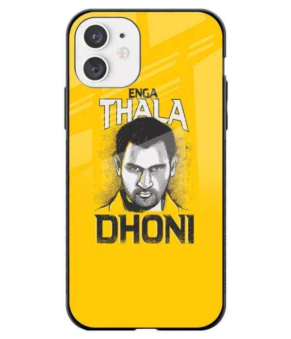 Enga Thala Dhoni Printed Glass Case
