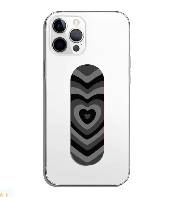 Y2K Heart Black Phone Grip Slyder