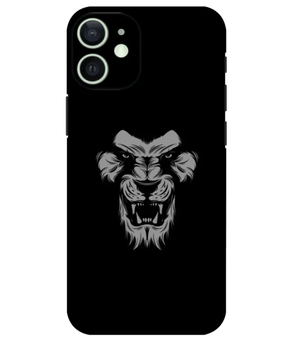 Angry Lion Black  Printed Mobile Skin