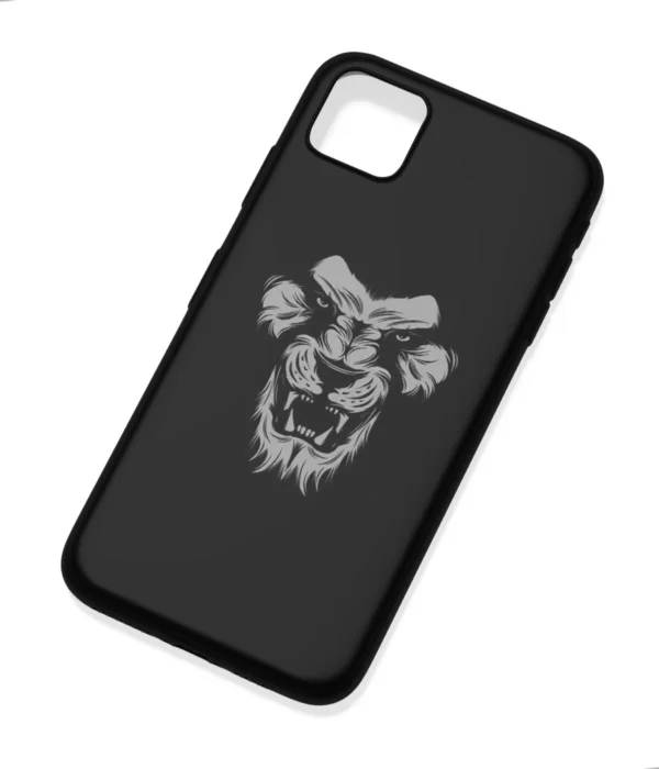 Angry Lion Black  Printed Soft Silicone Back Cover