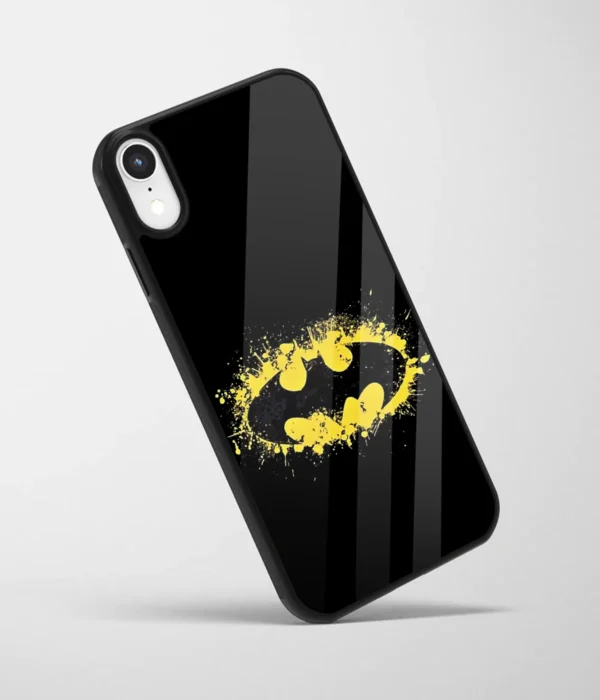 Batman Logo Yellow Printed Glass Case