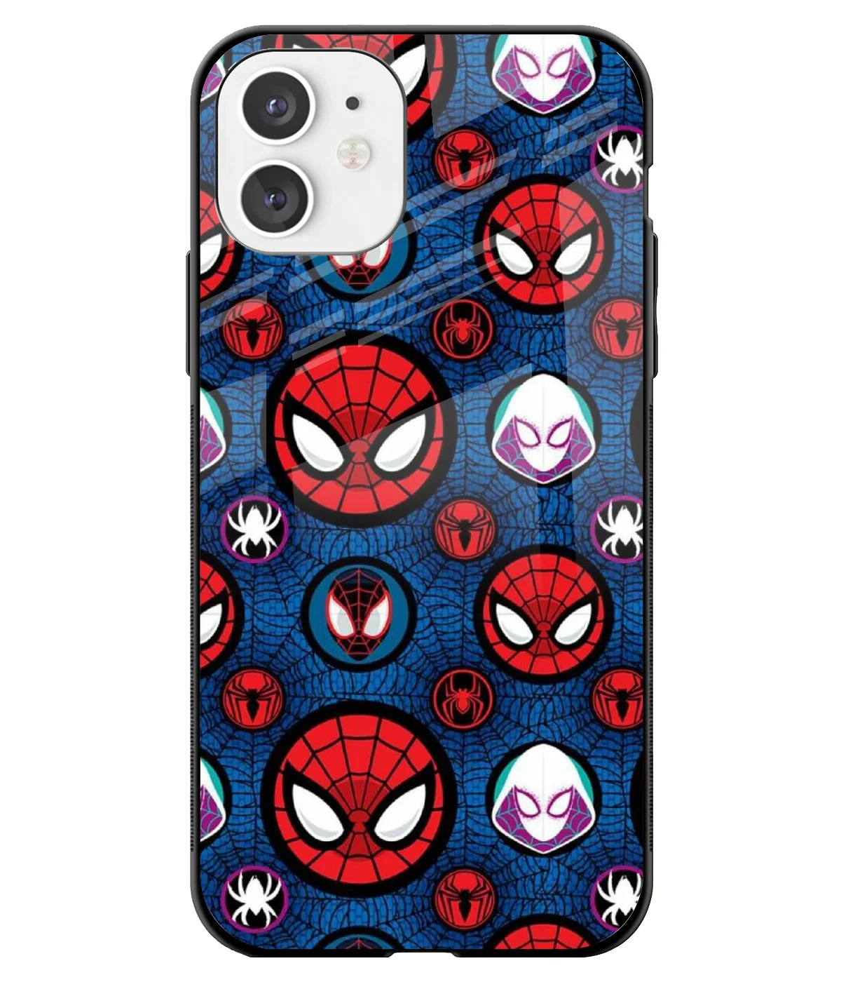 Spiderman Mask Pattern Printed Glass Case
