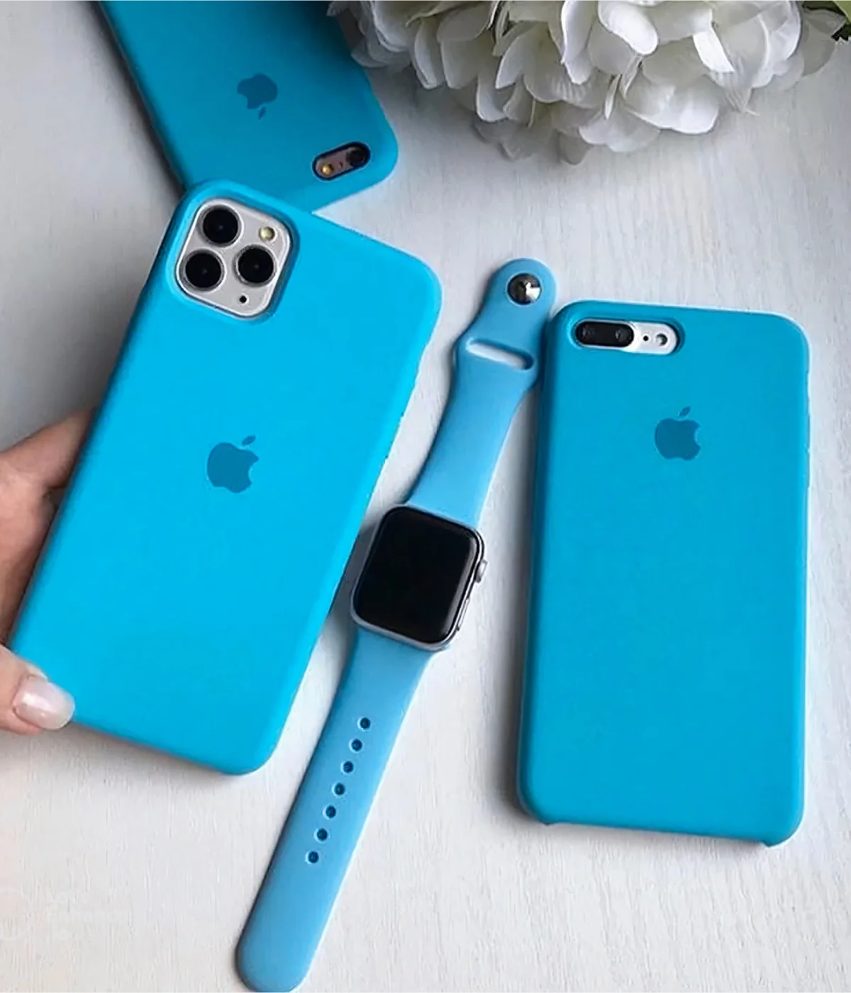 Iphone Liquid Silicone Case - Surf Blue